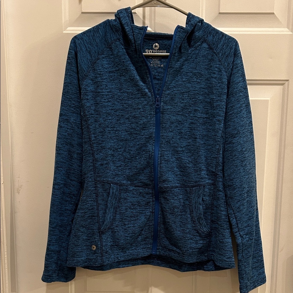 90 Degree By Reflex Women's Heathered Blue Sweater